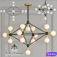 Chandelier Modo Chandelier 14 Milk Bulb 3D Model Vray