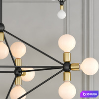 Chandelier Modo Chandelier 14 Milk Bulb 3D Model Vray