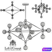 Chandelier Modo Chandelier 14 Milk Bulb 3D Model Vray
