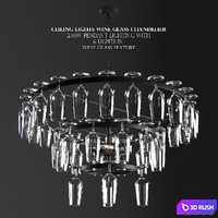 Ceiling Lights Wine Glass Chandelier 240W Pendant Lighting Wine Glass Feature 3D Model Corona