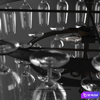 Ceiling Lights Wine Glass Chandelier 240W Pendant Lighting Wine Glass Feature 3D Model Corona