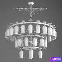 Ceiling Lights Wine Glass Chandelier 240W Pendant Lighting Wine Glass Feature 3D Model Corona