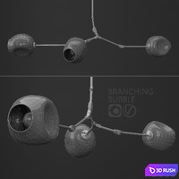 Branching bubble 3 lamps 3D Model Vray, Corona