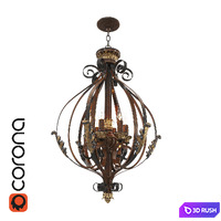 Livex Villa Verona 855 Foyer Pendant 3D Model Corona