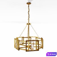 Marco 5 Light Chandelier White Gold with Clear Glass 3D Model Vray, Corona