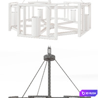 Marco 5 Light Chandelier White Gold with Clear Glass 3D Model Vray, Corona