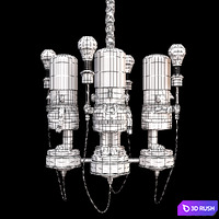 Chandelier Gardevoir British soldier 3D Model Vray, Corona