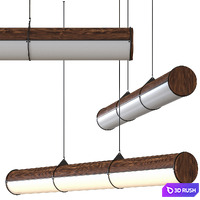 Roll &amp; Hill Endless Woody Straight Pendant Lamp 3D Model Vray, Corona