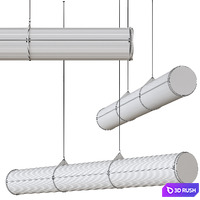 Roll &amp; Hill Endless Woody Straight Pendant Lamp 3D Model Vray, Corona