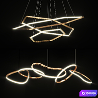 Geometric LED Ring Chandeliers