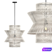 Swedish macrame chandelier 3D Model Vray, Corona
