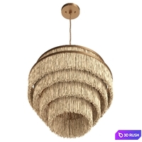 Julia Tiered Fringe Chandelier 3D Model Vray, Corona
