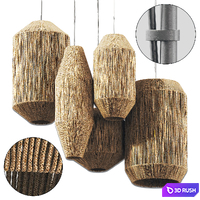 Lamp wicker n27 3D Model Vray, Corona