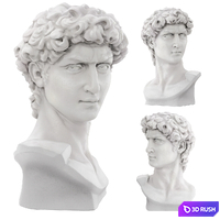 Bust of David Sculpture 3D Model Vray
