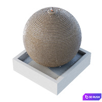 Ribbed Sphere Fountain 3D Model Vray