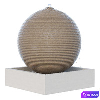 Ribbed Sphere Fountain 3D Model Vray