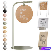 Stand signs PIECE OF SIGN 3D Model Vray, Corona