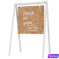 Stand signs PIECE OF SIGN 3D Model Vray, Corona
