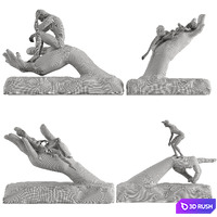 Human Sculptures 18 On Hands 3D Model Vray, Corona