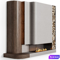 Fireplace modern 106 3D Model Vray, Corona
