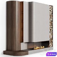 Fireplace modern 106 3D Model Vray, Corona