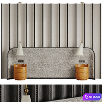 Ripple headboard 3D Model Corona