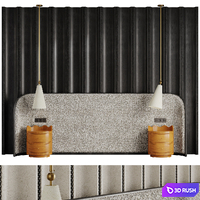 Ripple headboard 3D Model Corona