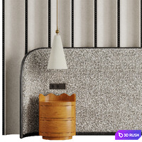 Ripple headboard 3D Model Corona