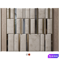 Headboard Wall Panel Decor 07 3D Model Vray, Corona
