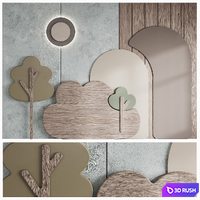 101 Childrens Wall Panel with Headboard 3D Model Corona