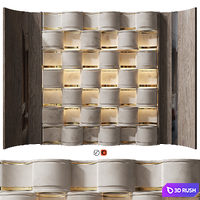 Headboard Wall Panel Decor 09 3D Model Vray, Corona