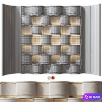 Headboard Wall Panel Decor 09 3D Model Vray, Corona