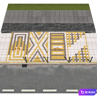 Car parking, sidewalk, road 3D Model Vray, Corona