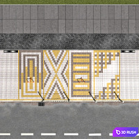 Car parking, sidewalk, road 3D Model Vray, Corona