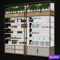 Rack with cosmetics 3 3D Model Vray, Corona