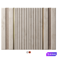 Headboard Wall Panel Decor 11 3D Model Vray, Corona
