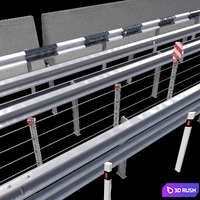 Road barriers 3D Model Vray, Corona