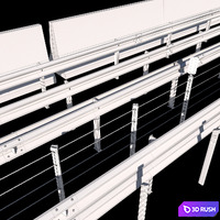Road barriers 3D Model Vray, Corona