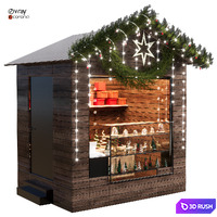 Christmas shop 07 3D Model Vray, Corona