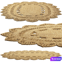 Safavieh Farideh Casual Oval Jute Rug 3D Model Vray