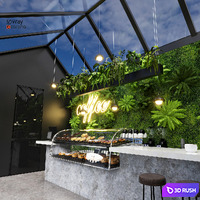 Cafe 06 3D Model Vray, Corona