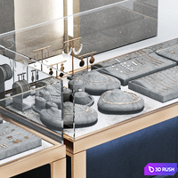 Jewelry store showcase 3D Model Vray, Corona