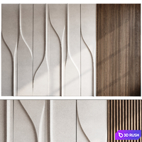 Headboard 3d Wall Panel 33 3D Model Vray, Corona
