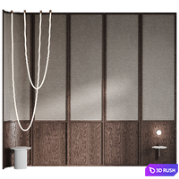 Headboard Kushi 3D Model Vray, Corona