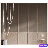 Headboard Kushi 3D Model Vray, Corona