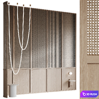Headboard Kushi 3D Model Vray, Corona