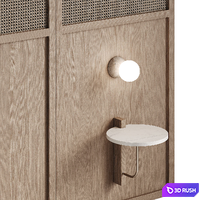 Headboard Kushi 3D Model Vray, Corona