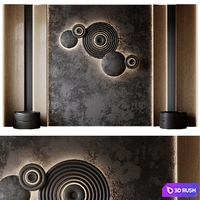 Headboard black wall panel 3D Model Corona