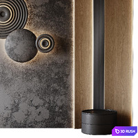 Headboard black wall panel 3D Model Corona