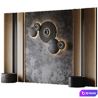Headboard black wall panel 3D Model Corona